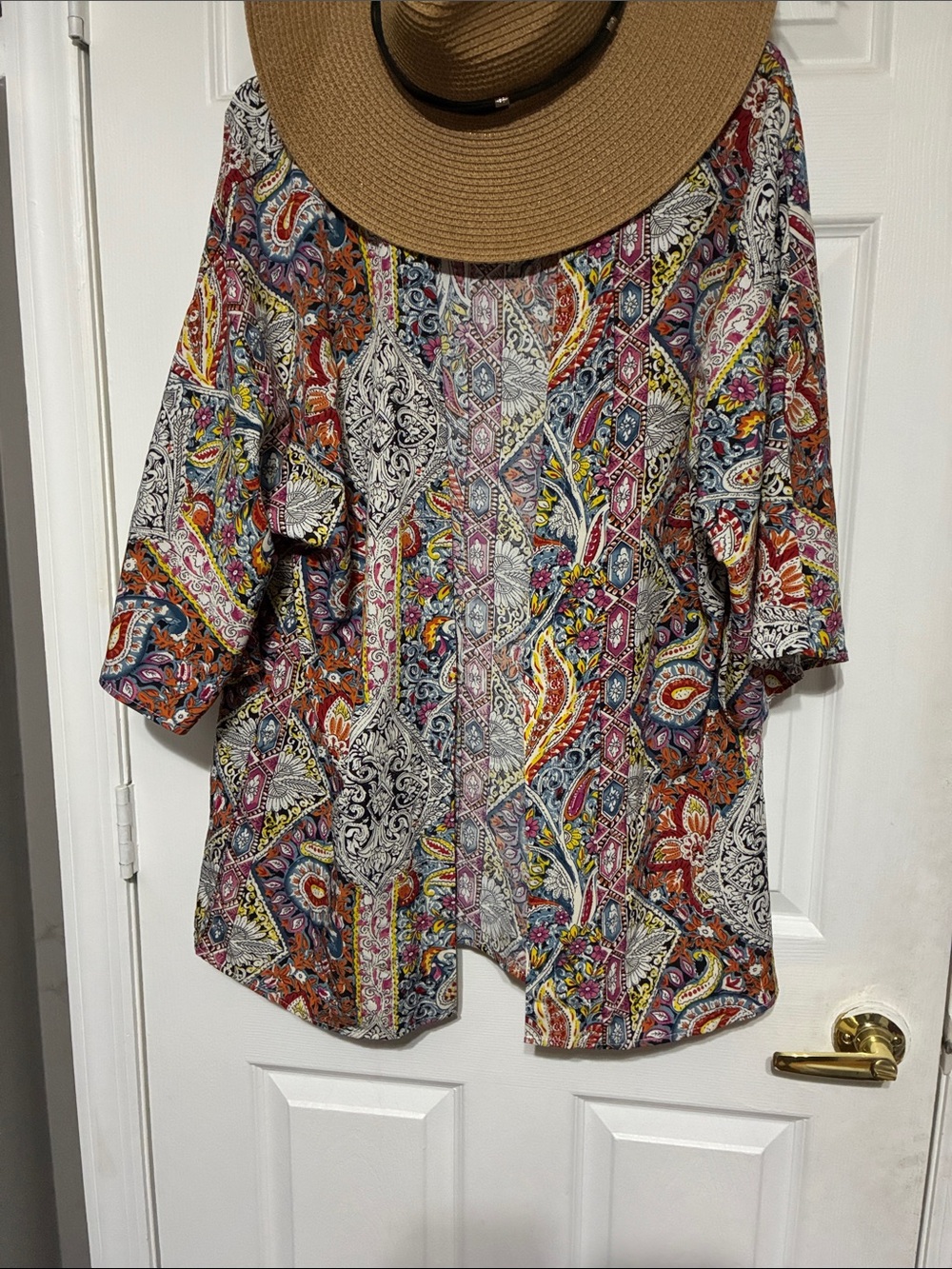 Multicolor Paisley Printed Open Front Women’s Top